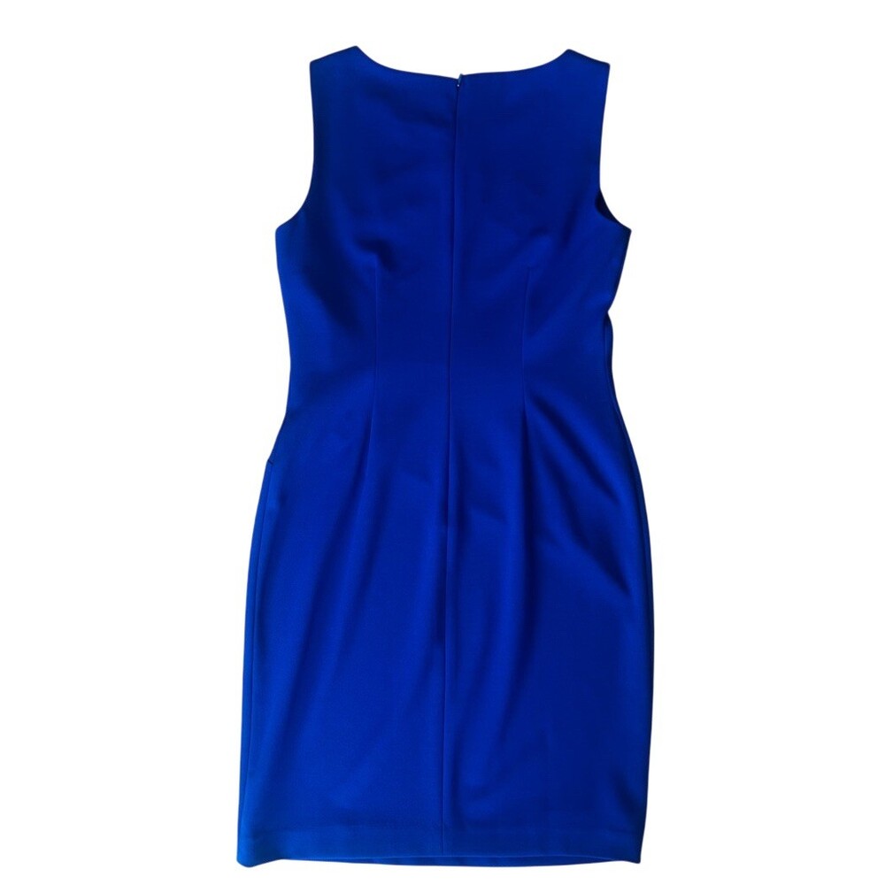 Ivanka Trump Dress Womens 6 Blue Sleeveless Sheath Ruched Knee Length - Picture 7 of 8